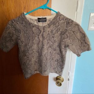Vintage cropped rabbit fur sweater